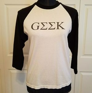 Unisex Nerdy Geek Baseball T-shirt